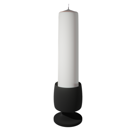 Long White Candle  3D Icon