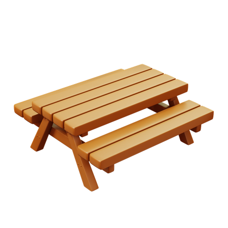 Longue table en bois  3D Icon