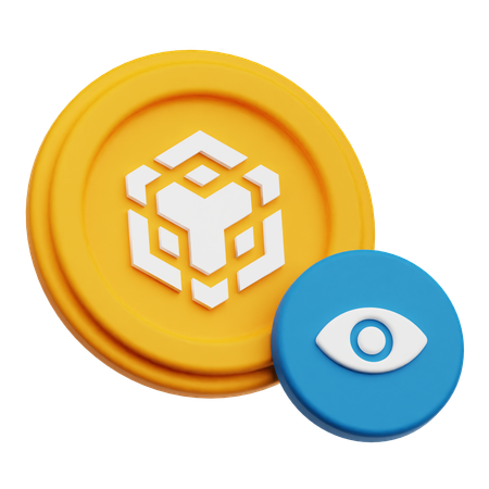 Look for Binance Crypto Coin  3D Icon