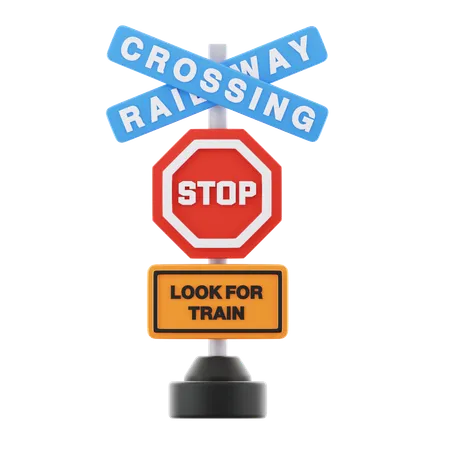 Look For Train sign  3D Icon