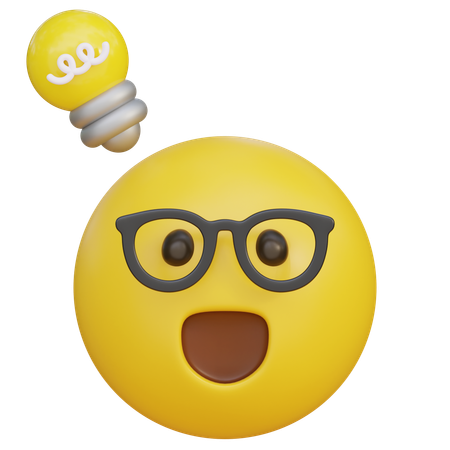 Look Of Enlightenment With Electric Bulb Emoji  3D Icon
