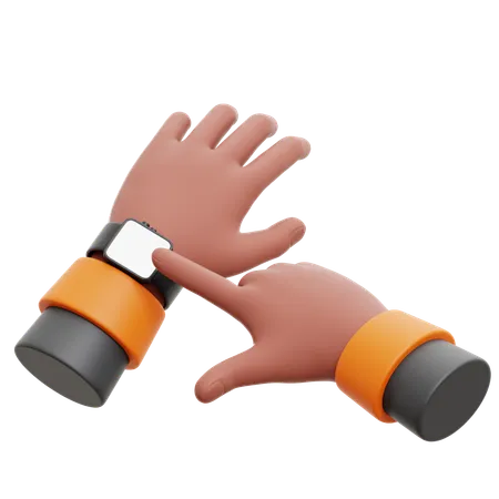 Looking At The Watch Hand Gesture  3D Icon