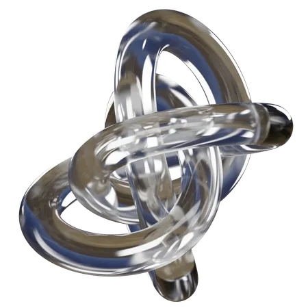 3 D Glass Loop Abstract Shape 3D Icon