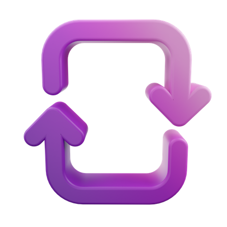 Loop Down Up Arrow  3D Icon