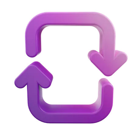 Loop Down Up Arrow  3D Icon