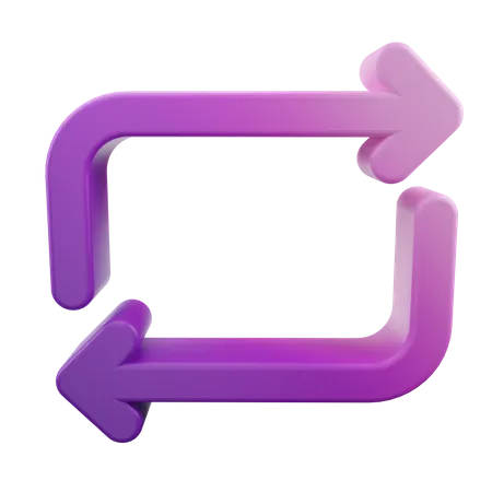 Loop Left Right Arrow  3D Icon