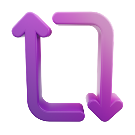 Loop Up Down Arrow 3D Icon