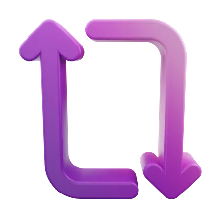 Loop Up Down Arrow  3D Icon