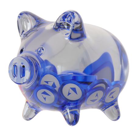 Loopring (LRC) Clear Glass Piggy Bank  3D Icon