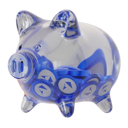 Loopring (LRC) Clear Glass Piggy Bank  3D Icon