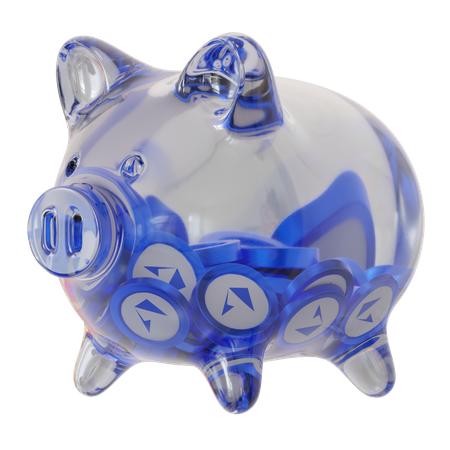 Loopring (LRC) Clear Glass Piggy Bank 3D Icon