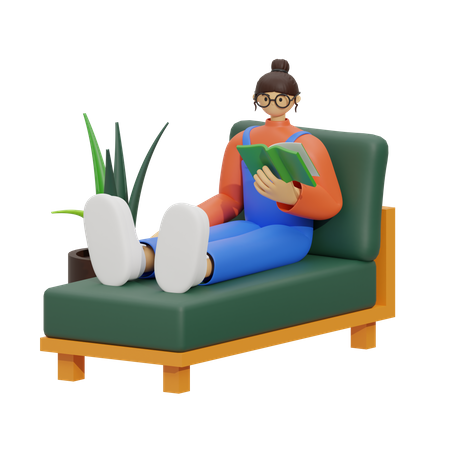 Lose Yourself in a Good Book, Ultimate Reading Spot  3D Illustration