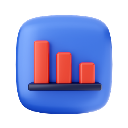 Loss Bar Chart  3D Icon