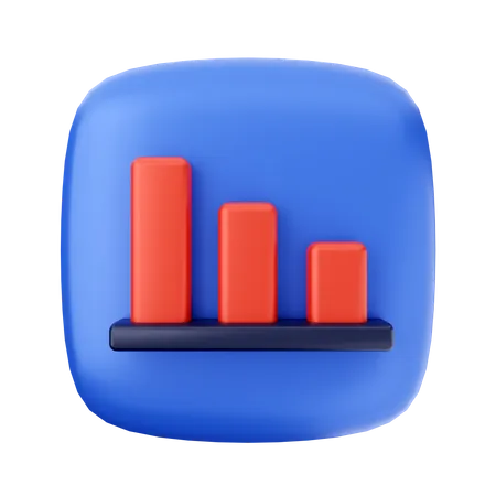 Loss Bar Chart  3D Icon