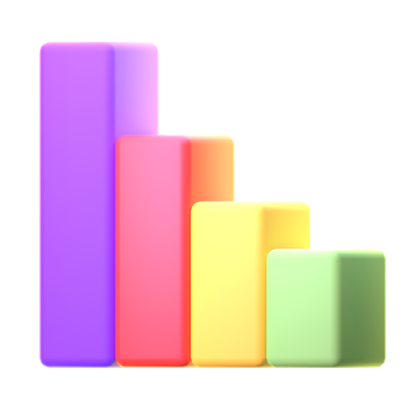 Loss Bar Chart  3D Icon