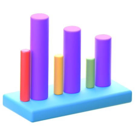 Loss Bar Chart  3D Icon