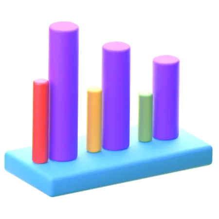 Loss Bar Chart  3D Icon