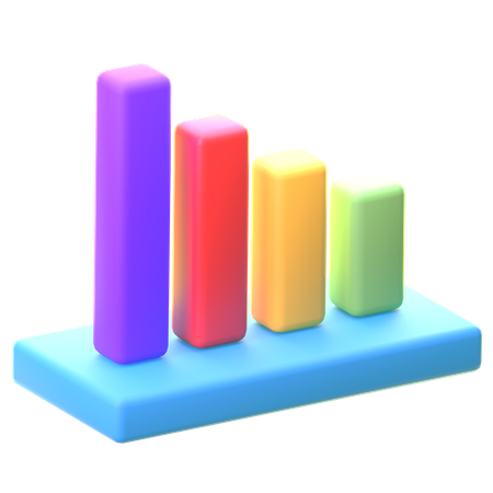 Loss Bar Chart  3D Icon