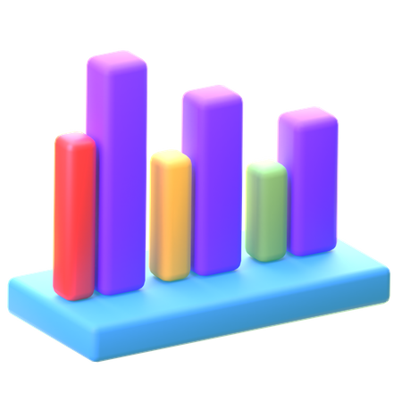 Loss Bar Chart  3D Icon