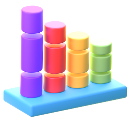 Loss Bar Chart  3D Icon