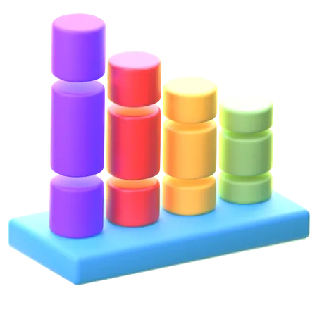 Loss Bar Chart  3D Icon