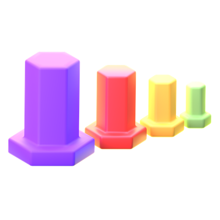 Loss Bar Chart  3D Icon