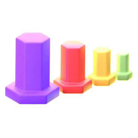 Loss Bar Chart  3D Icon