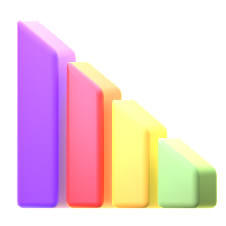 Loss Bar Chart  3D Icon