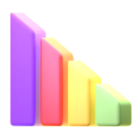 Loss Bar Chart  3D Icon