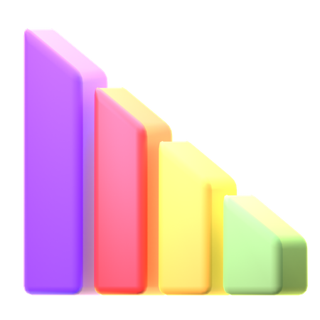 Loss Bar Chart  3D Icon
