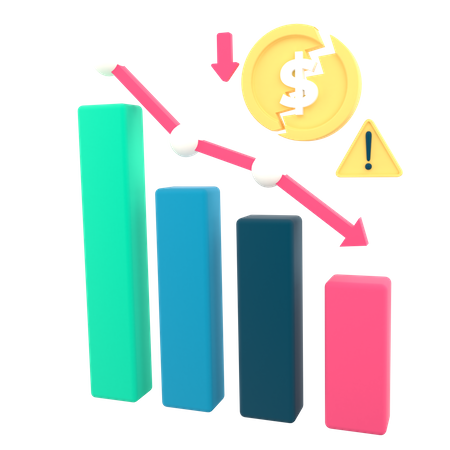 Loss Chart  3D Icon