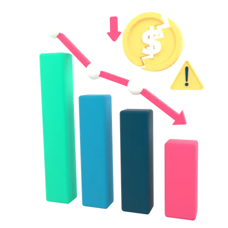 Loss Chart  3D Icon