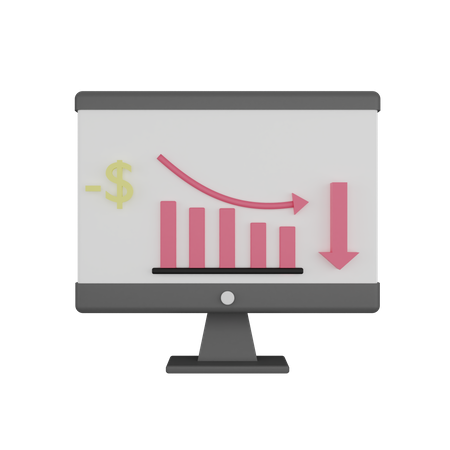 Loss Chart  3D Icon