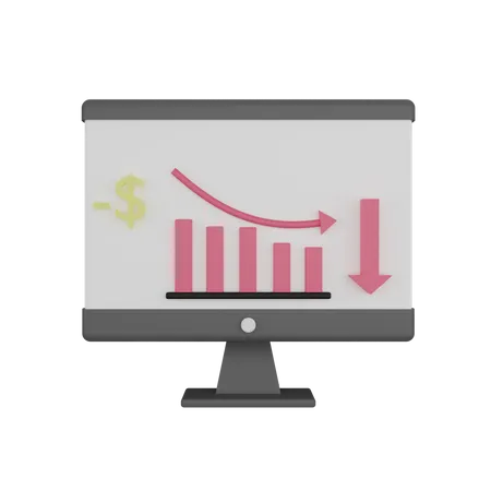 Loss Chart  3D Icon