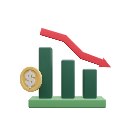 Loss Chart  3D Icon