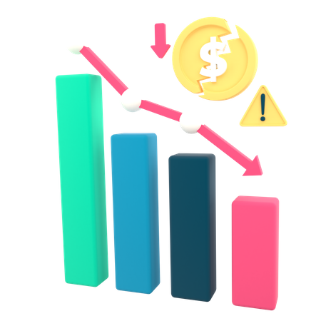 Loss Chart  3D Icon