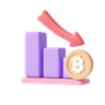 3d crypto down trend logo