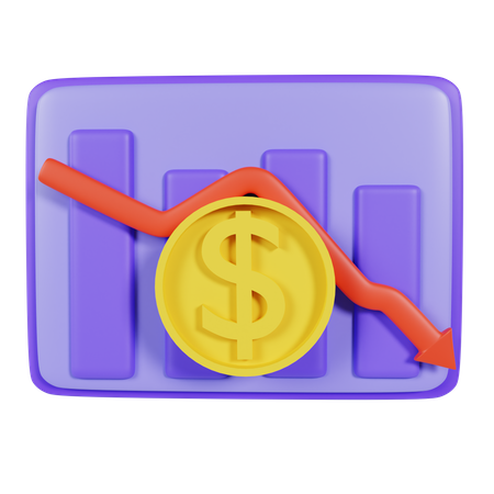 Loss Money Chart  3D Icon