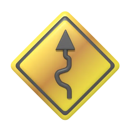 Lots Of Turning Sign  3D Icon