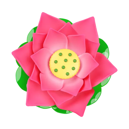 3 D Lotus Icon Isolated On White Background 3 D Rendering Illustration Clipping Path 3D Icon