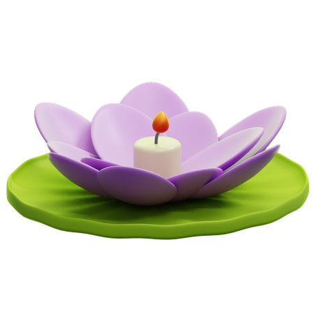 Lotus And Candle  3D Icon