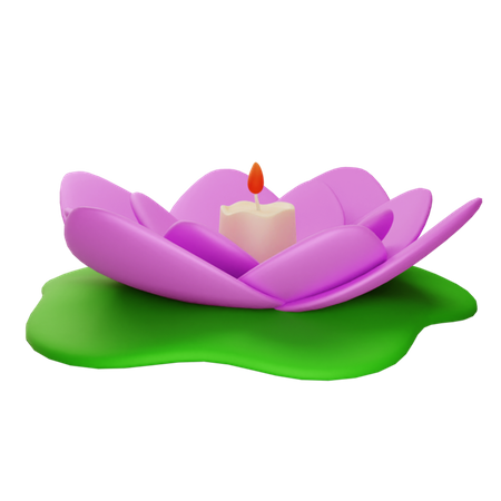 Lotus Candle  3D Illustration