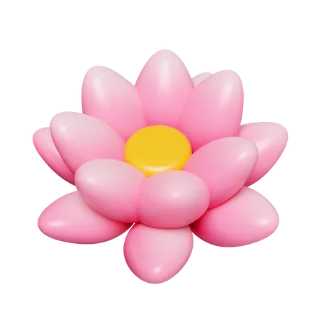 3 D Lotus Mid Autumn Festival Icon Isolated On Yellow Background 3 D Rendering Illustration Clipping Path 3D Icon