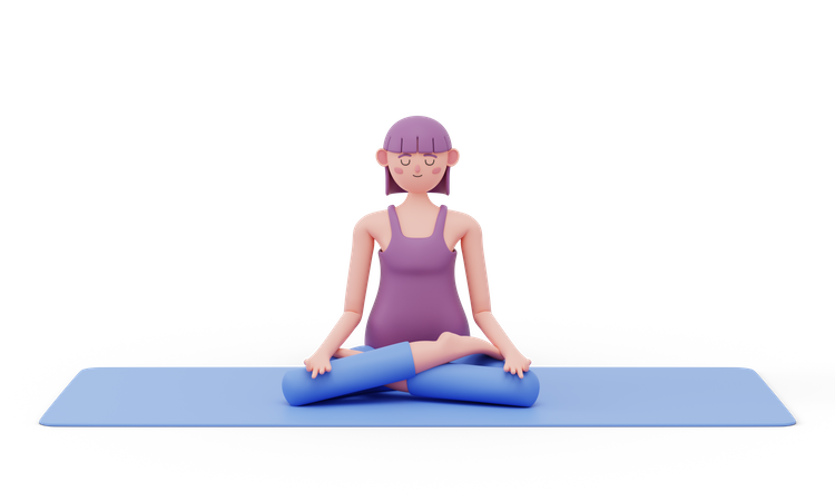 Lotussitz im Yoga  3D Illustration