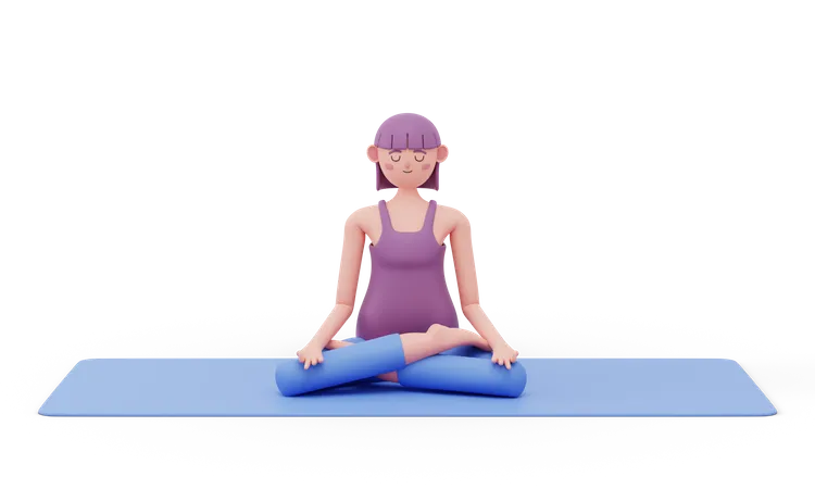 Posture de yoga du lotus  3D Illustration