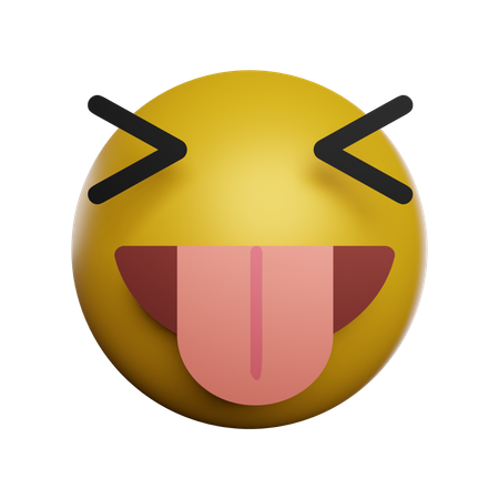 Emoji riant en plissant les yeux  3D Illustration