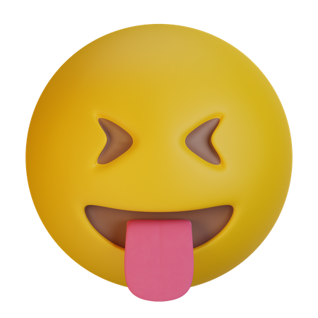 Visage louchant avec la langue  3D Emoji