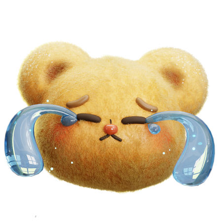 Loudly Crying Bear  3D Icon