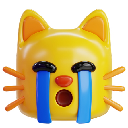 Loudly Crying Cat Emoji  3D Icon