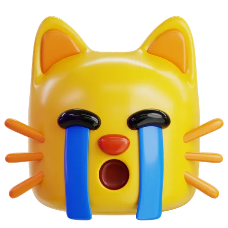 Loudly Crying Cat Emoji  3D Icon